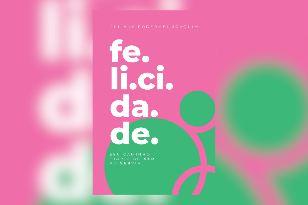 Capa de livro verde e rosa escrito o título e o nome da autora 