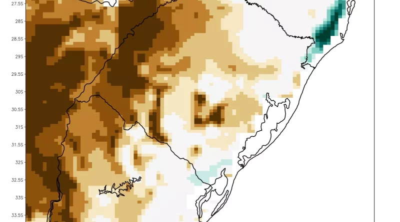 NASA mostra avanço da estiagem no RS