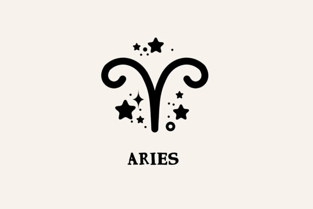 Ilustração com estrelas do signo de Áries