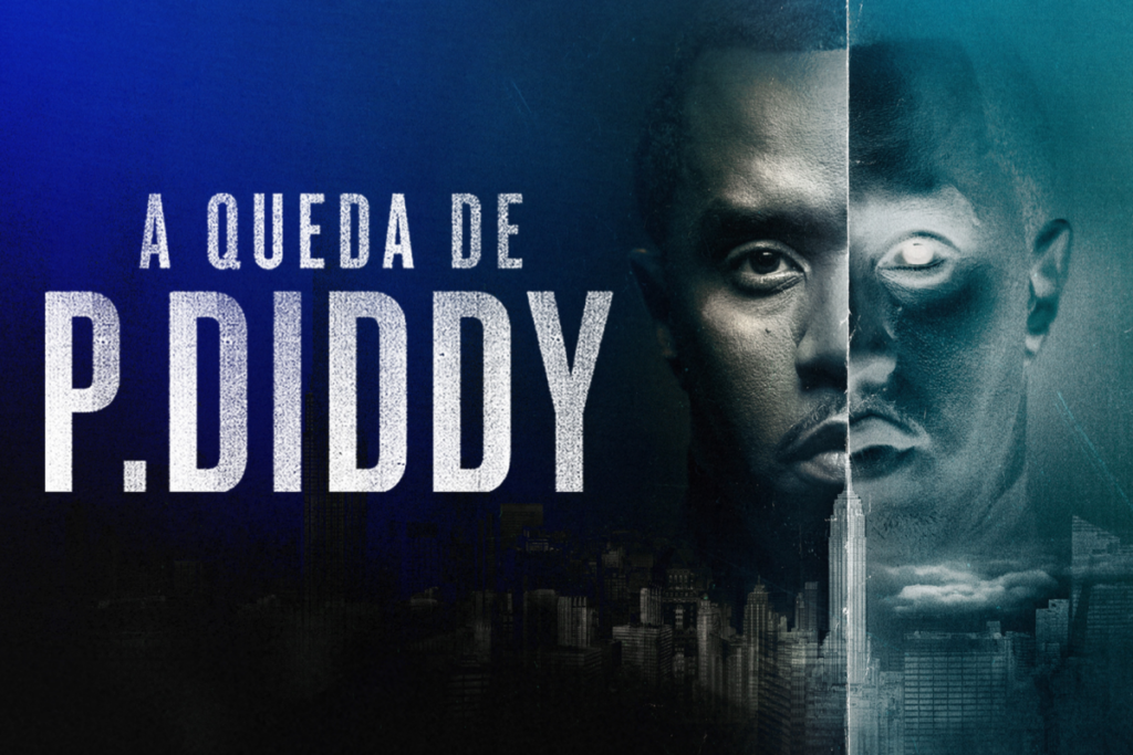 Pôster do documentário com a imagem de Sean "Diddy" Combs dividida ao meio