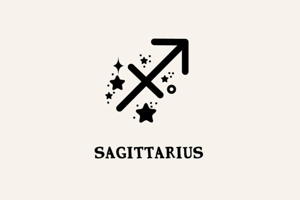 Ilustração com estrelas do signo de Sagitário