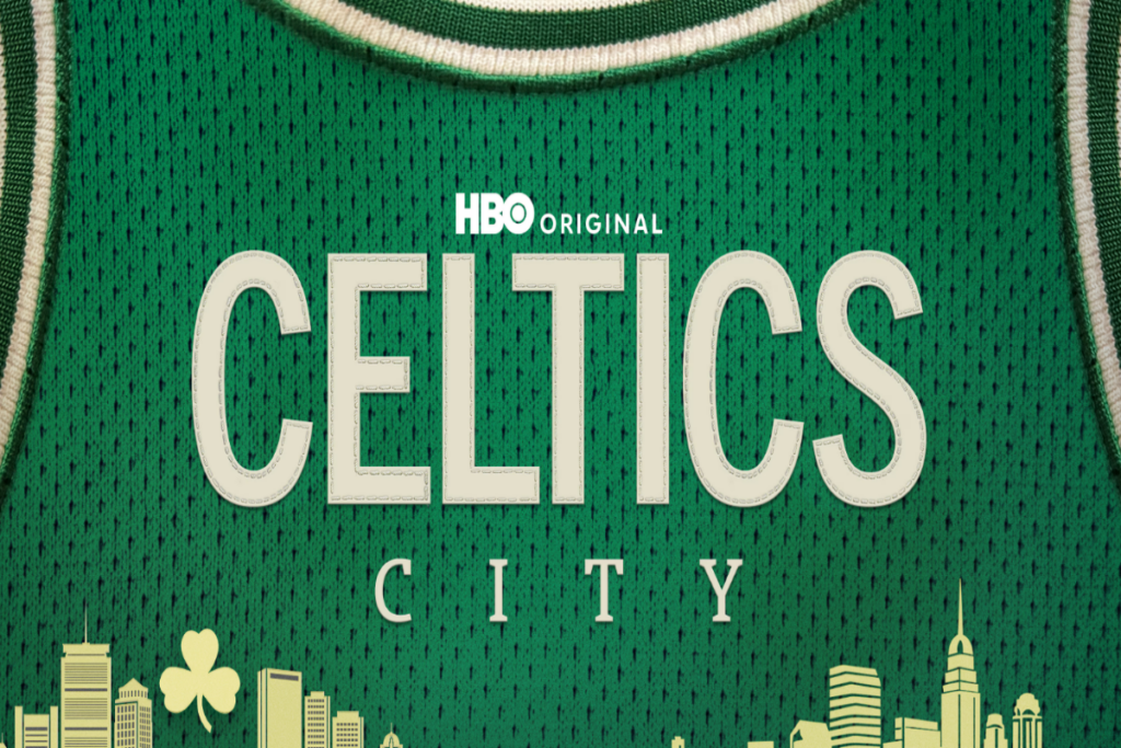 Imagem de uma camiseta do Celtics com o nome do documentário 