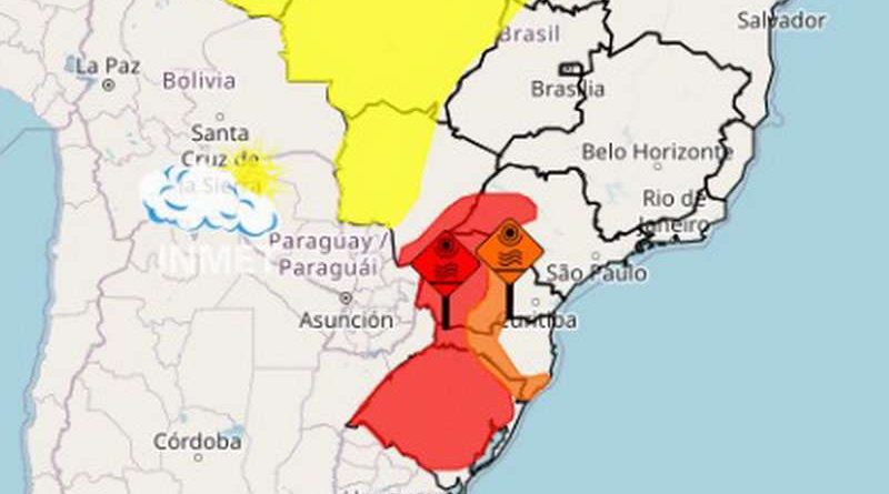 Inmet emite alerta vermelho para o RS