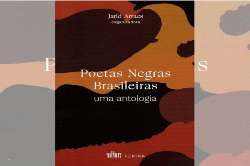 capa do livro "Poetas negras brasileiras: Uma antologia" em tons de marrom e escritos em branco