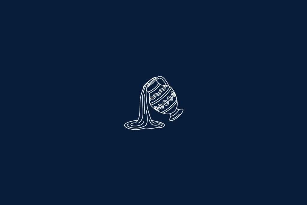 Horóscopo do dia: previsão para os 12 signos em 29/03/2025 65 Ilustração de uma ânfora em um fundo azul-escuro