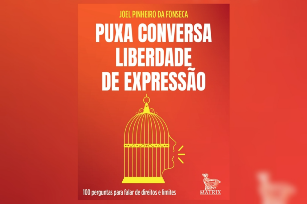 Capa de livro na cor vermelha e escrito o título e nome do autor e com o desenho de uma gaiola de passarinho