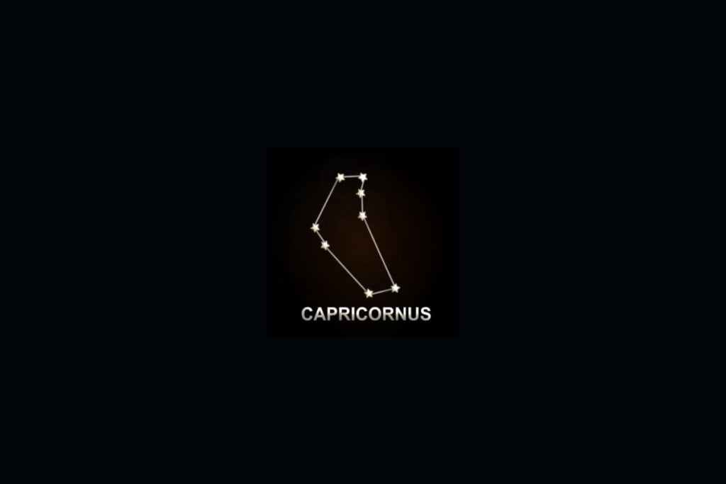 Horóscopo de 17 a 23 de março de 2025 70 ilustração da constelação do signo de capricórnio com estrelas em fundo preto