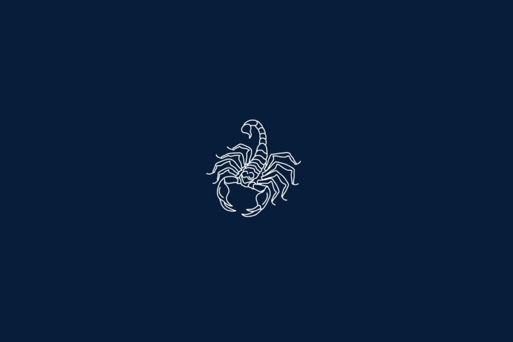 Horóscopo do dia: previsão para os 12 signos em 29/03/2025 62 Ilustração de um escorpião em um fundo azul-escuro