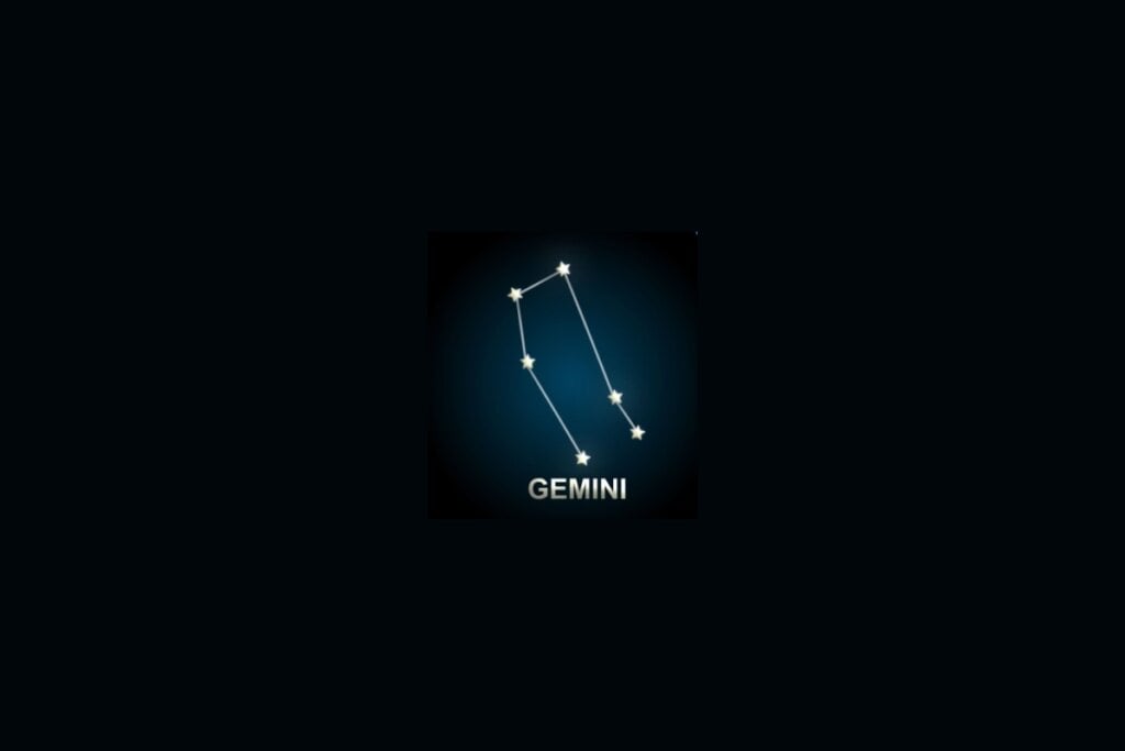Horóscopo de 17 a 23 de março de 2025 63 ilustração da constelação do signo de gêmeos com estrelas em fundo preto