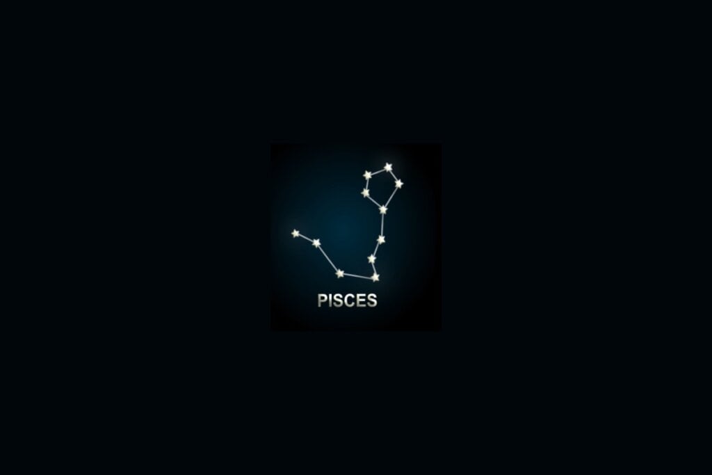 Horóscopo de 17 a 23 de março de 2025 72 ilustração da constelação do signo de peixes com estrelas em fundo preto