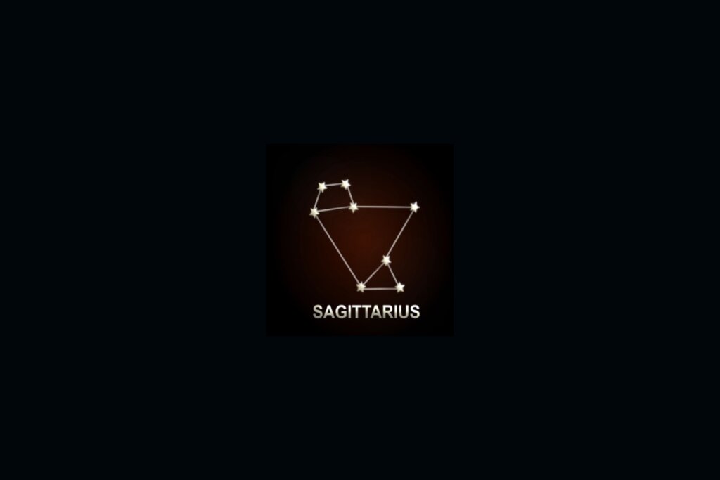 Horóscopo de 17 a 23 de março de 2025 69 ilustração da constelação do signo de sagitário com estrelas em fundo preto