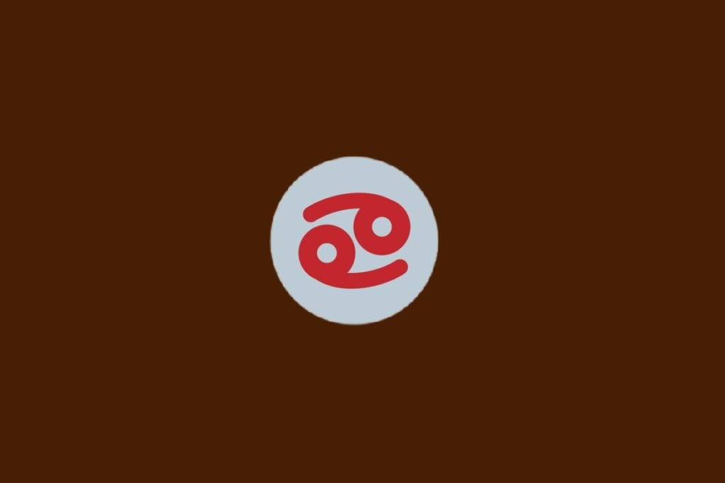 Horóscopo do dia: previsão para os 12 signos em 23/04/2025 58 Ilustração do signo de Câncer, com símbolo vermelho parecido com o número 69 deitado, sobre fundo cinza e marrom-escuro