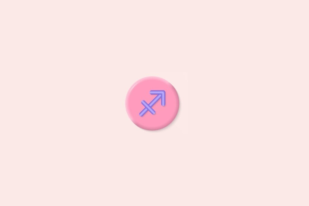 Veja a combinação amorosa de Gêmeos com os 12 signos 63 Ilustração do signo de Sagitário com uma flecha apontando para cima, representando o arqueiro