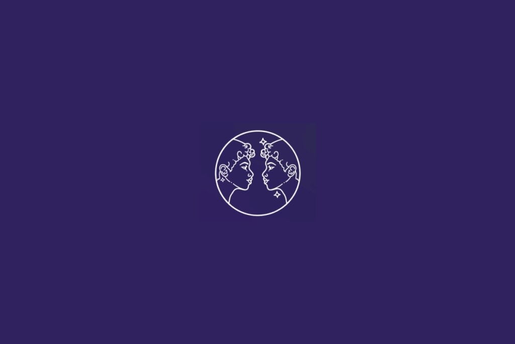 Horóscopo do dia: previsão para os 12 signos em 03/05/2025 57 Ilustração do signo de Gêmeos em um fundo roxo