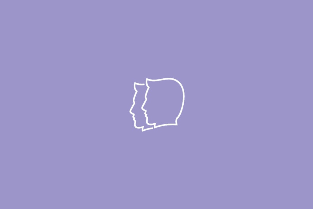 Horóscopo do dia: previsão para os 12 signos em 25/05/2025 57 Ilustração do signo de Gêmeos em fundo lilás claro, representando duas faces voltadas na mesma direção