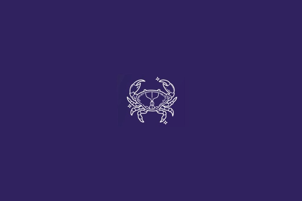 Horóscopo do dia: previsão para os 12 signos em 03/05/2025 58 Ilustração do signo de Câncer em um fundo roxo