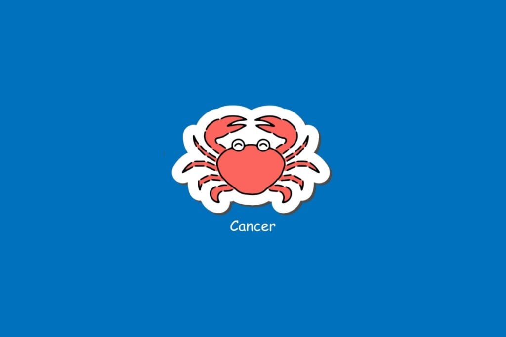 Horóscopo do dia: previsão para os 12 signos em 17/05/2025 58 Ilustração do signo de Câncer, em fundo azul, com caranguejo vermelho e óculos, de patas abertas