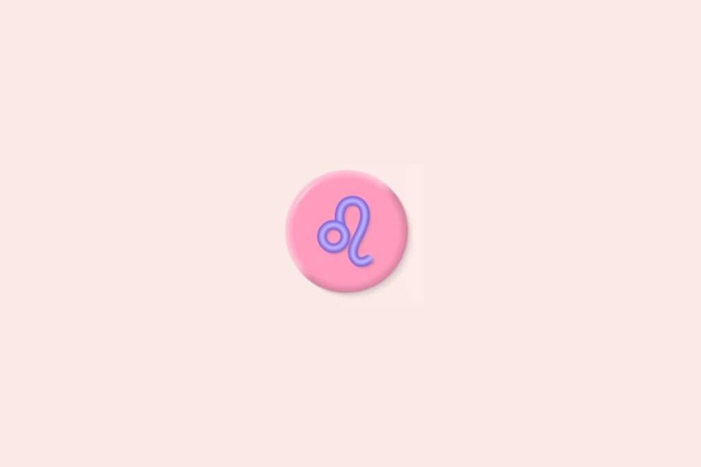 Veja a combinação amorosa de Gêmeos com os 12 signos 59 Ilustração do signo de Leão, com um traço curvado que forma um círculo em uma das extremidades