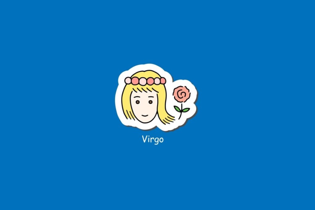 Horóscopo do dia: previsão para os 12 signos em 17/05/2025 60 Ilustração do signo de Virgem, em fundo azul, com rosto feminino de cabelos loiros, tiara e rosa ao lado