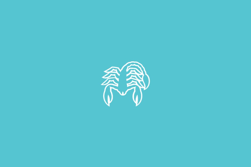 Horóscopo do dia: previsão para os 12 signos em 25/05/2025 62 Ilustração do signo de Escorpião em fundo azul-claro, mostrando um escorpião com sua cauda levantada