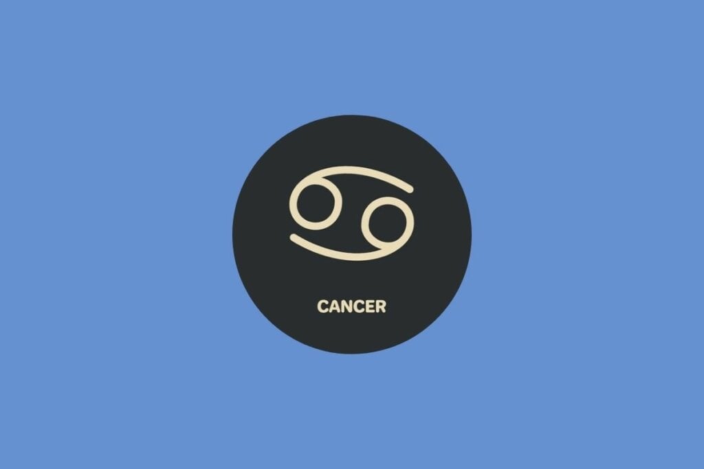 Horóscopo do dia: previsão para os 12 signos em 12/05/2025 58 Ilustração do signo de Câncer em um círculo sobre um fundo azul