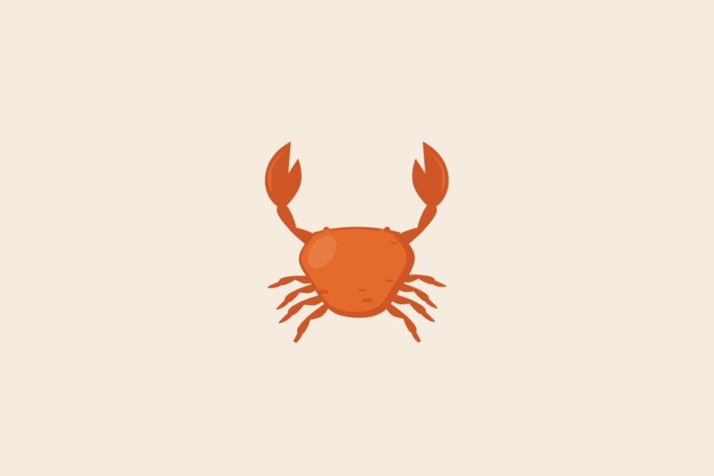 3 signos mais afetuosos do zodíaco 11 Ilustração do signo de câncer em um fundo bege