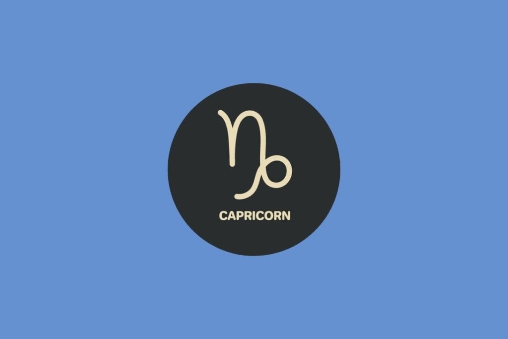 Horóscopo do dia: previsão para os 12 signos em 12/05/2025 64 Ilustração do signo de Capricórnio em um círculo sobre um fundo azul