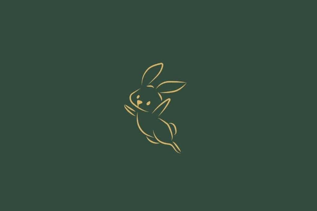 Veja as previsões do Horóscopo Chinês para junho de 2025 58 Ilustração de um coelho em um fundo verde-escuro