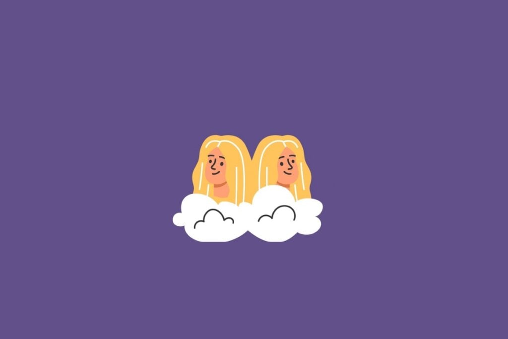 Horóscopo do dia: previsão para os 12 signos em 23/05/2025 57 Ilustração do signo de gêmeos em um fundo roxo