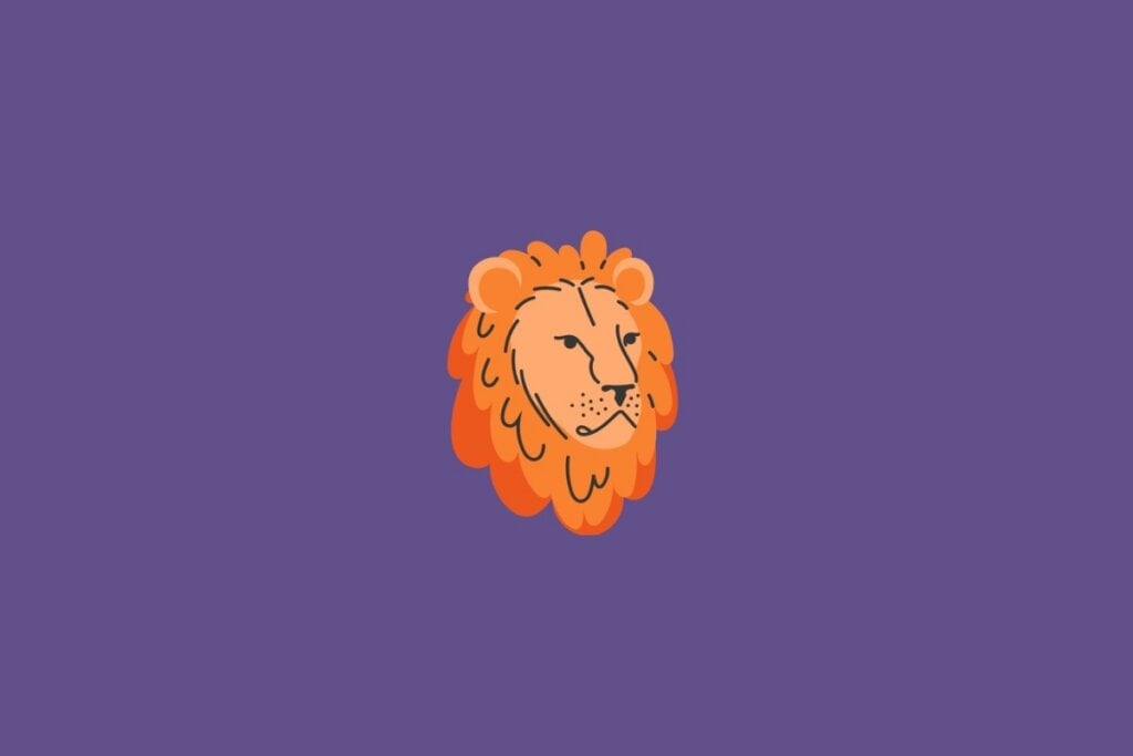 Horóscopo do dia: previsão para os 12 signos em 23/05/2025 59 Ilustração do signo de leão em um fundo roxo