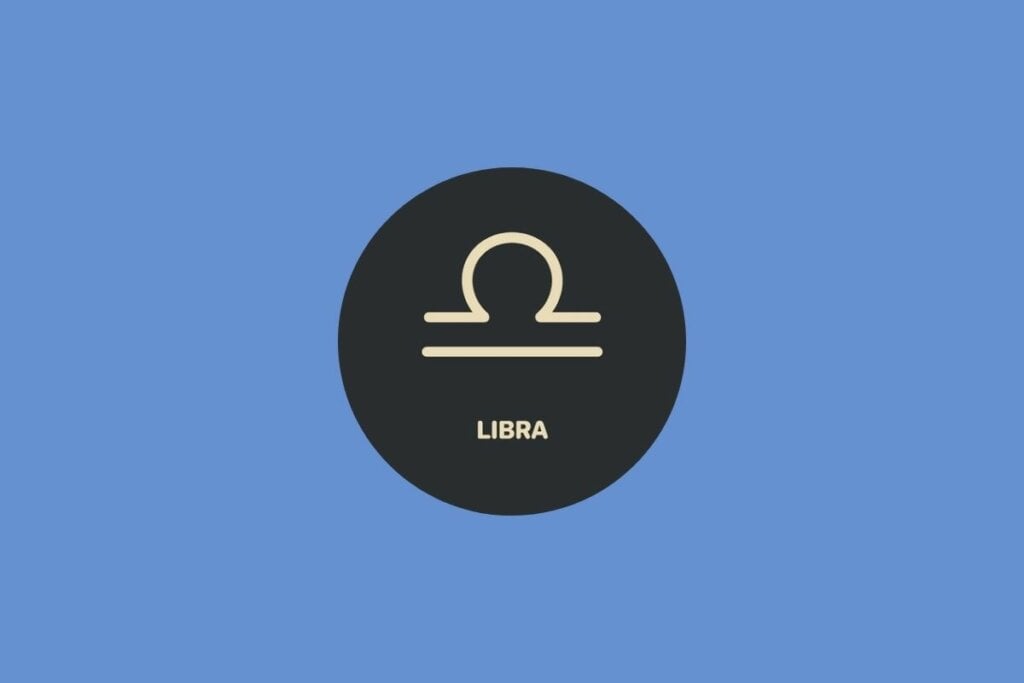 Horóscopo do dia: previsão para os 12 signos em 12/05/2025 61 Ilustração do signo de Libra em um círculo sobre um fundo azul