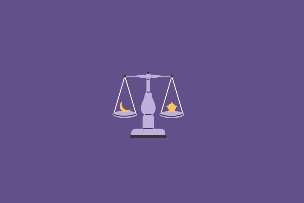 Horóscopo do dia: previsão para os 12 signos em 23/05/2025 61 Ilustração do signo de libra em um fundo roxo