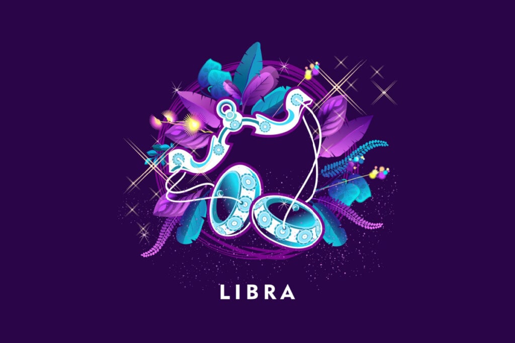 Horóscopo do dia: previsão para os 12 signos em 30/05/2025 61 Símbolo do signo de Libra em um fundo roxo