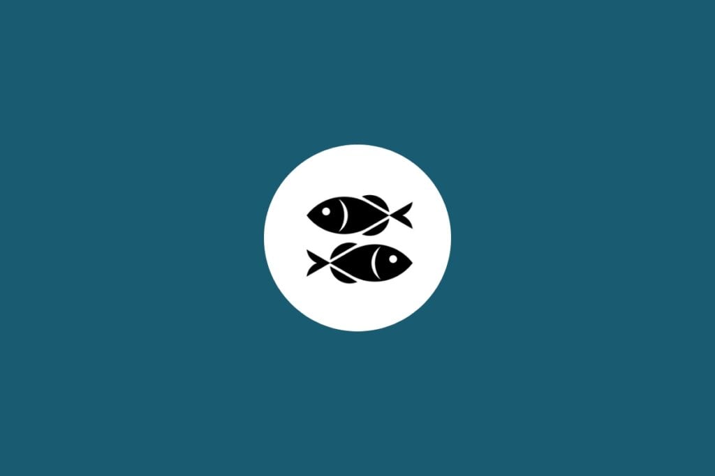 Horóscopo do dia: previsão para os 12 signos em 05/05/2025 66 Ilustração de dois peixes pretos em um círculo branco em um fundo azul