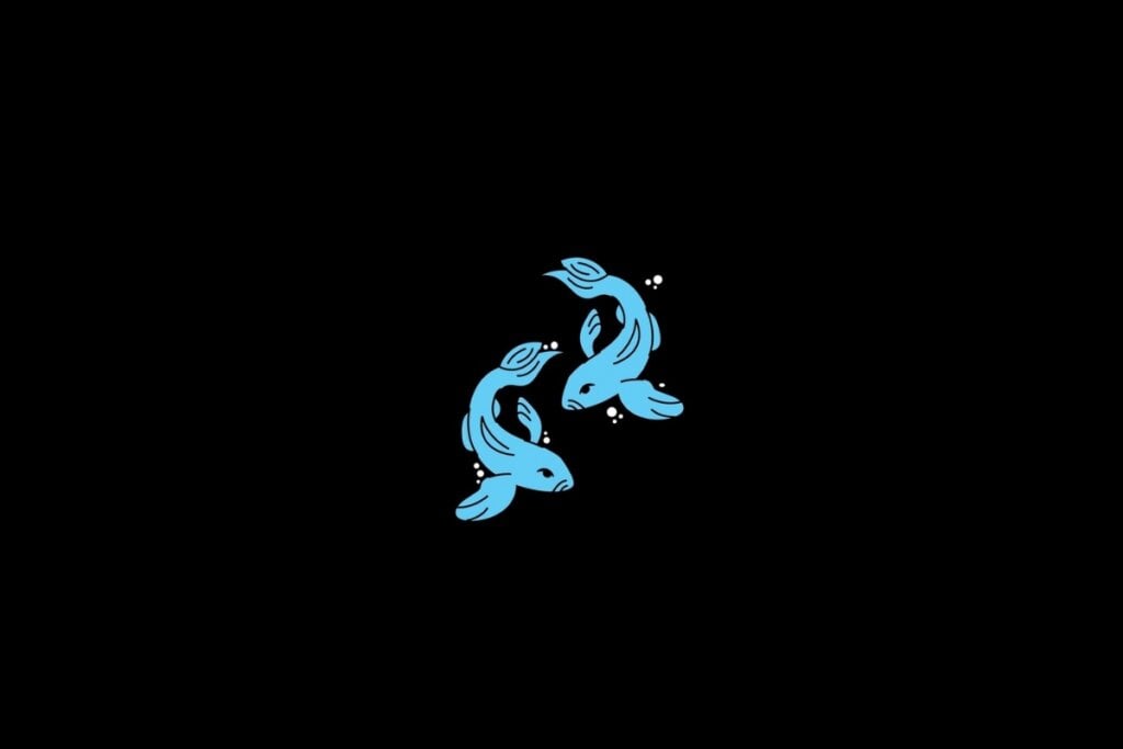 Horóscopo do dia: previsão para os 12 signos em 24/05/2025 66 Ilustração do signo de peixes na cor azul em um fundo preto