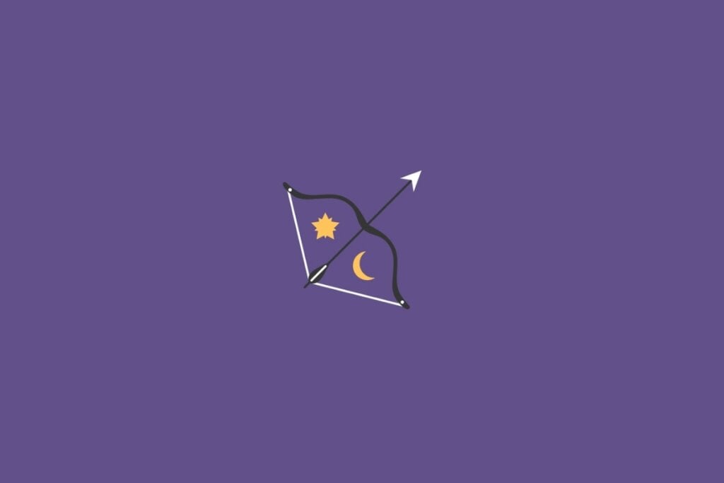 Horóscopo do dia: previsão para os 12 signos em 23/05/2025 63 Ilustração do signo de sagitário em um fundo roxo