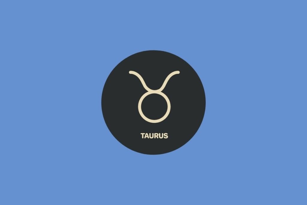 Horóscopo do dia: previsão para os 12 signos em 12/05/2025 56 Ilustração do signo de Touro em um círculo sobre um fundo azul