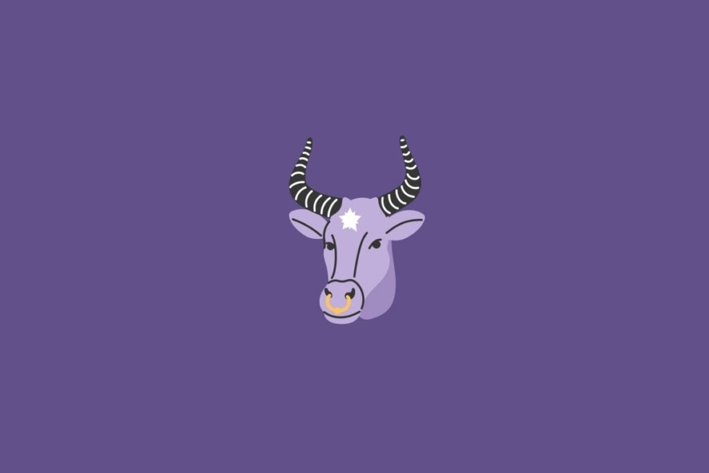 Horóscopo do dia: previsão para os 12 signos em 23/05/2025 56 Ilustração do signo de touro em um fundo roxo