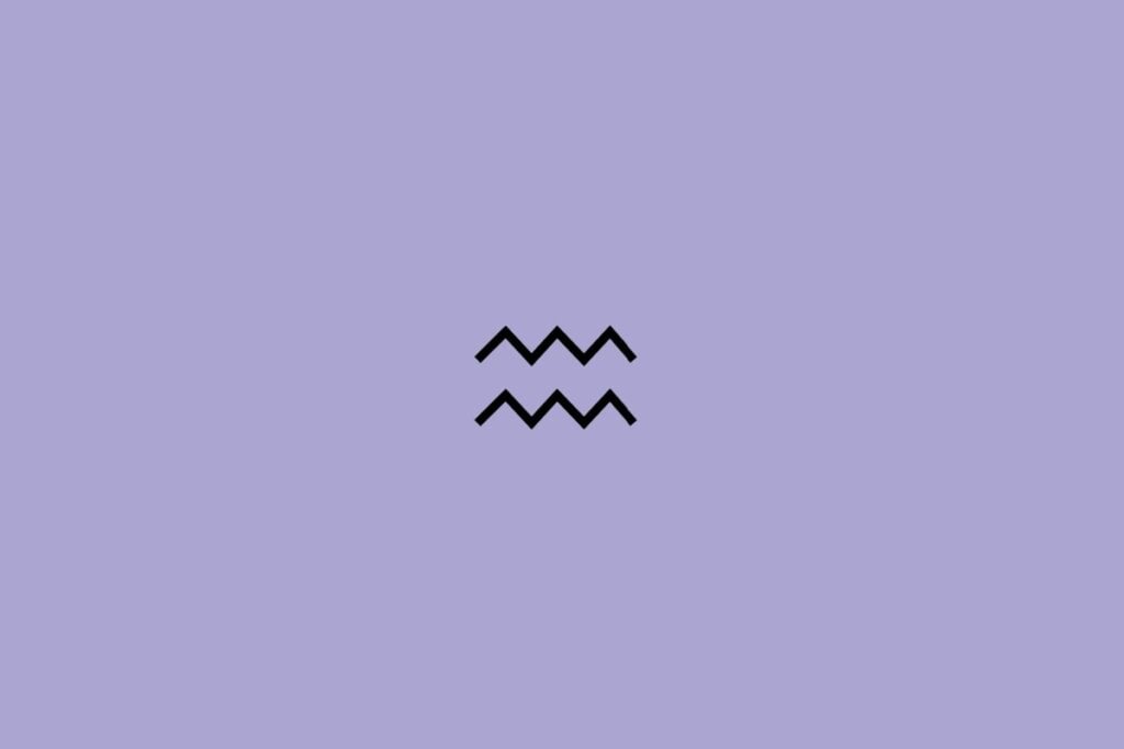 Horóscopo do dia: previsão para os 12 signos em 15/05/2025 65 Ilustração do signo de aquário em um fundo roxo