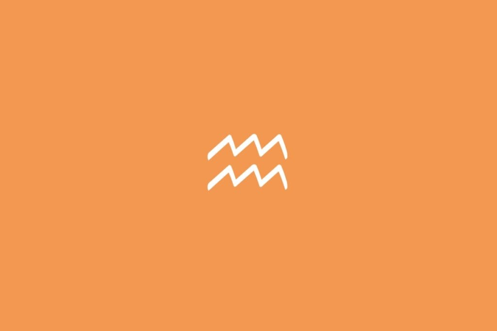Horóscopo semanal: previsão dos signos de 19 a 25 de maio de 2025 65 Ilustração do signo de aquário em um fundo laranja