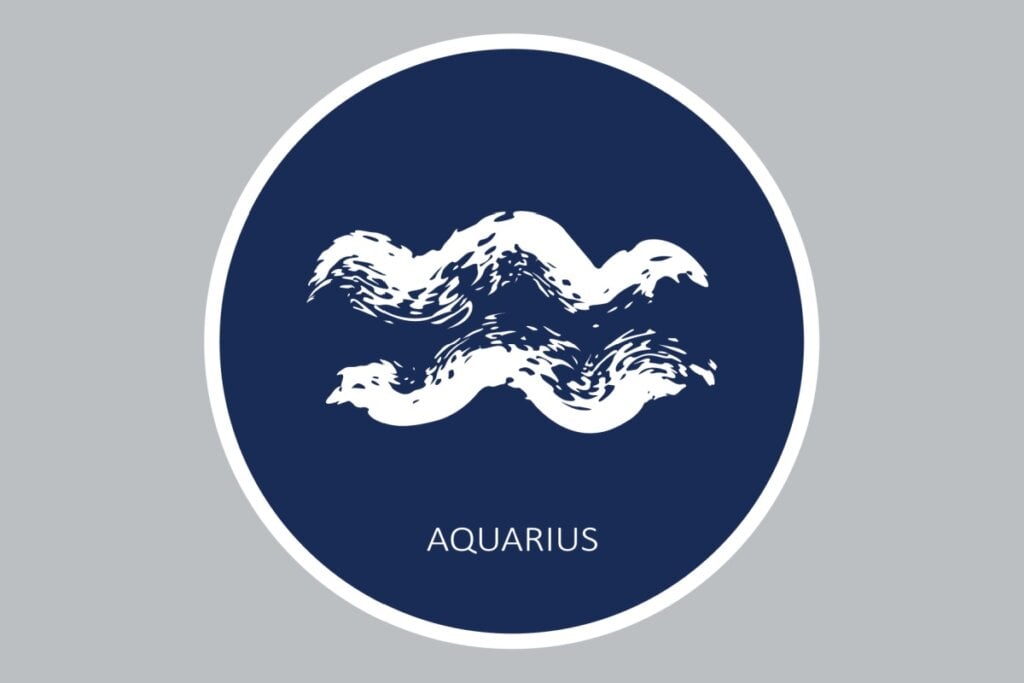 Horóscopo semanal: previsão dos signos de 26 de maio a 01 de junho de 2025 65 Ilustração do signo de Aquário em um fundo azul