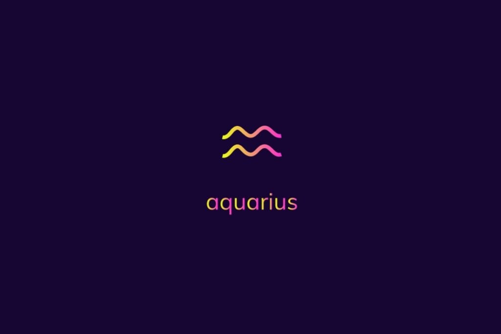Horóscopo do dia: previsão para os 12 signos em 02/05/2025 65 Ilustração do signo de aquário na cor rosa e amarelo em um fundo azul-escuro