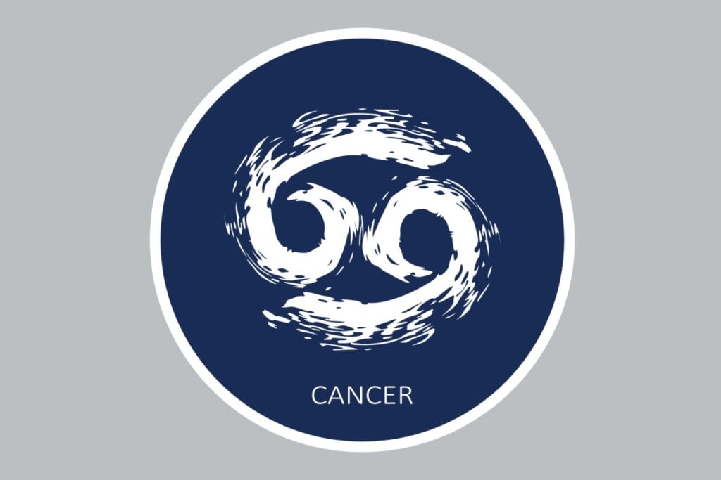 Horóscopo semanal: previsão dos signos de 26 de maio a 01 de junho de 2025 58 Ilustração do signo de Câncer em um fundo azul