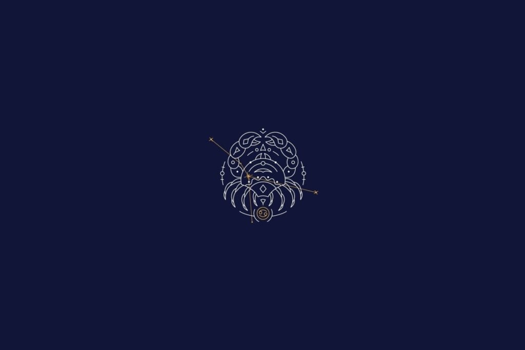Horóscopo do dia: previsão para os 12 signos em 10/05/2025 58 Ilustração do signo de câncer em um fundo azul-escuro