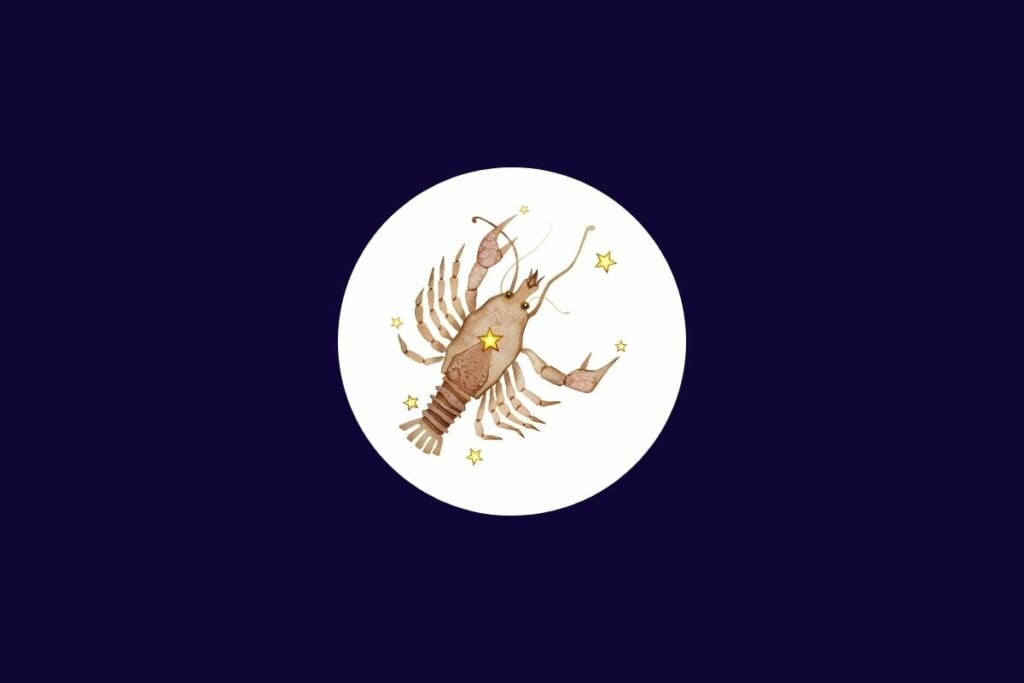 Horóscopo do dia: previsão para os 12 signos em 14/05/2025 58 Ilustração do signo de câncer em um círculo branco sobre um fundo azul-escuro
