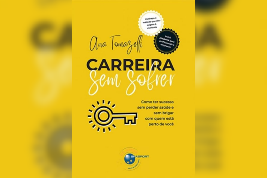 10 livros essenciais para alavancar os negócios e a carreira 50 Capa amarela do livro “Carreira sem Sofrer”, com uma chave ilustrada