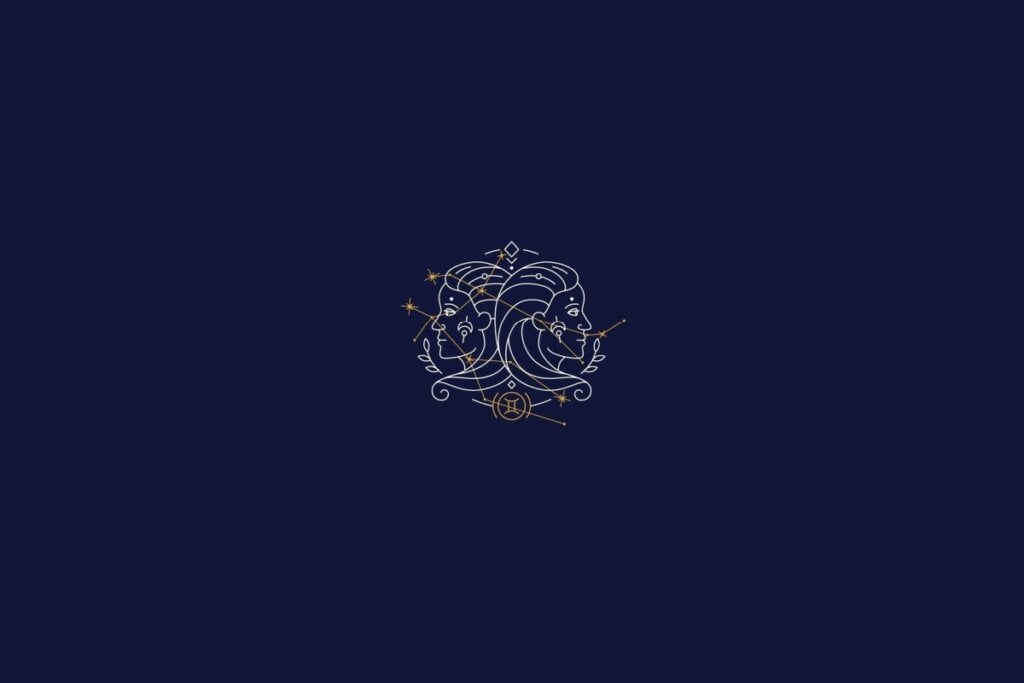 Horóscopo do dia: previsão para os 12 signos em 10/05/2025 57 Ilustração do signo de gêmeos em um fundo azul-escuro