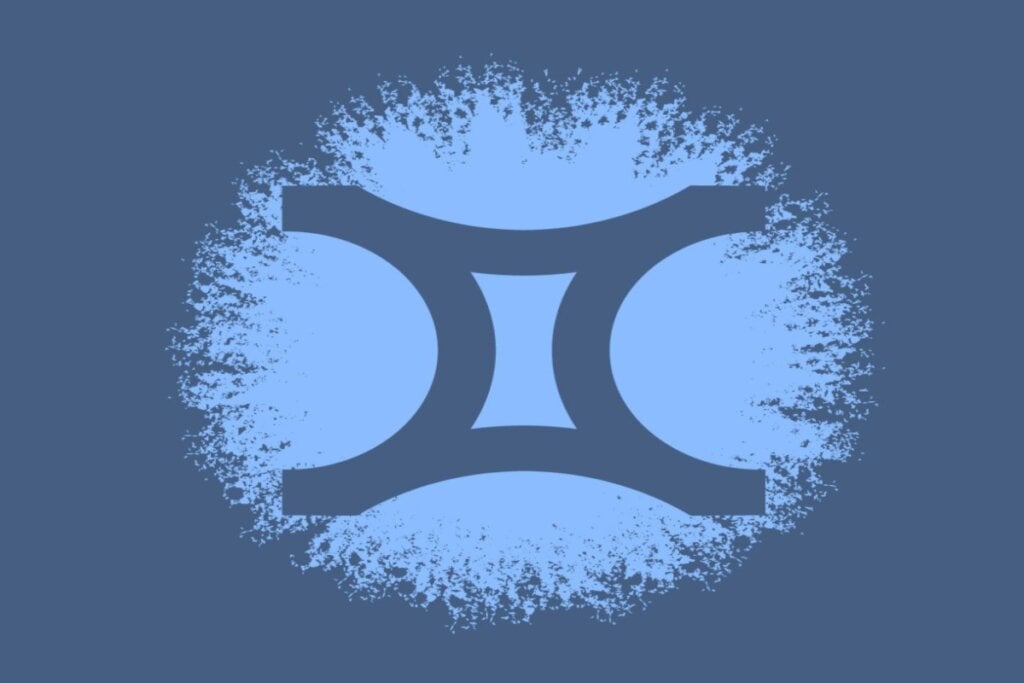 Horóscopo do dia: previsão para os 12 signos em 16/05/2025 57 Ilustração do símbolo do signo de gêmeos em círculo azul-claro sobre fundo azul-escuro