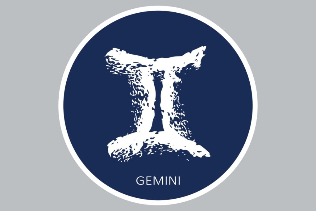 Horóscopo semanal: previsão dos signos de 26 de maio a 01 de junho de 2025 57 Ilustração do signo de Gêmeos em um fundo azul