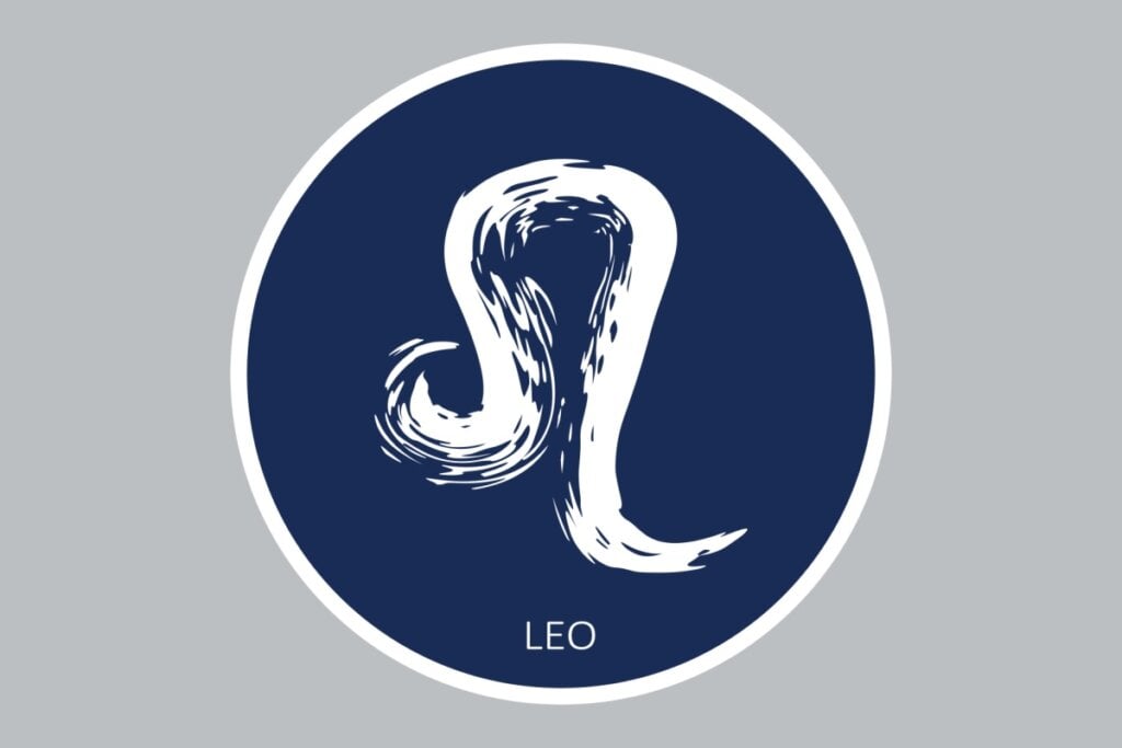 Horóscopo semanal: previsão dos signos de 26 de maio a 01 de junho de 2025 59 Ilustração do signo de Leão em um fundo azul